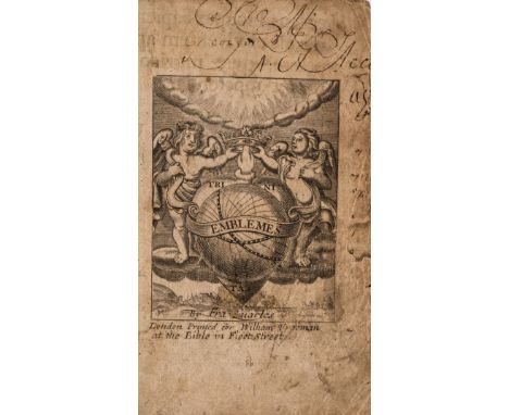 Quarles (Francis) Emblemes, engraved title, ink lettering to title, verso and dedication, ink ownership inscriptions on slips
