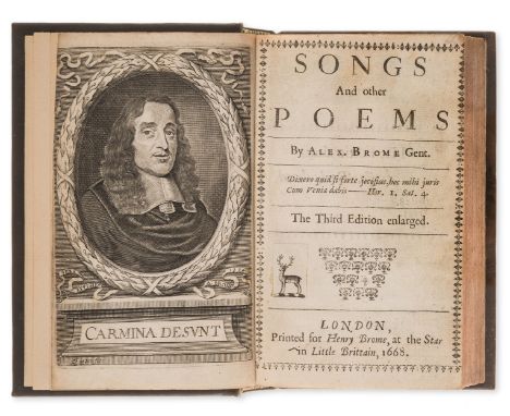 Brome (Alexander) Songs and other Poems, third edition, engraved portrait frontispiece (fore-margin closely shaved), title wi