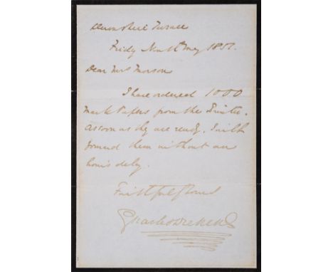 Dickens (Charles) Hard Times. For These Times, first edition in book form, first issue with p.244 misnumbered 44, Autograph L