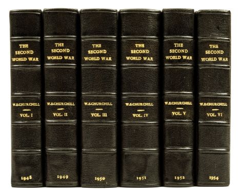 Churchill (Sir Winston Spencer) The Second World War, 6 vol., first edition, maps, modern black half morocco, spine lettered 