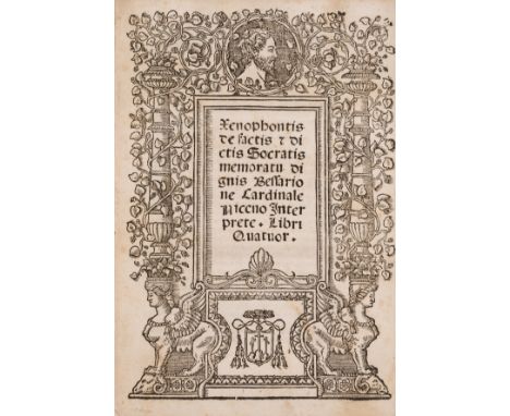 Xenophon. De factis et dictis Socratis memoratu dignis Bessarione Cardinale Niceno interprete, first edition, collation: A-N4