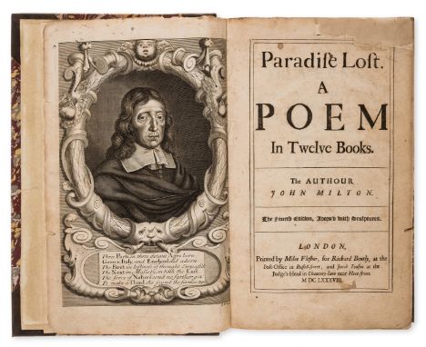 Milton (John) Paradise Lost [&amp;] Paradise Regain'd [&amp;] Samson Agonistes, first illustrated edition, engraved portrait 