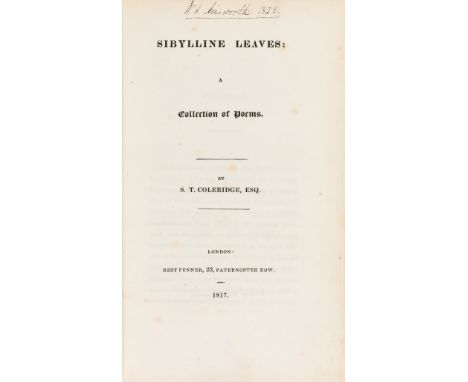 Coleridge (Samuel Taylor) Sibylline Leaves: A Collection of Poems, first edition, errata leaf, William Harrison Ainsworth's c