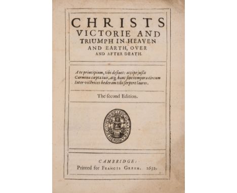 Fletcher (Giles) Christs Victorie and Triumph in Heaven and Earth, over and after Death, second edition, with A1 blank except