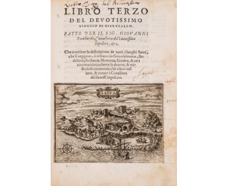 Holy Land.- Zuallart (Jean) Il Devotissimo Viaggio Di Giervsalemme, first edition, collation: a-b4, c2, A-Z4, Aa-Zz4, Aaa-Eee