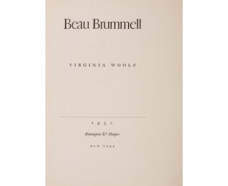 Woolf (Virginia) Beau Brummell, first edition, one of 550 copies signed by the author, decorations by W.A. Dwiggins, original