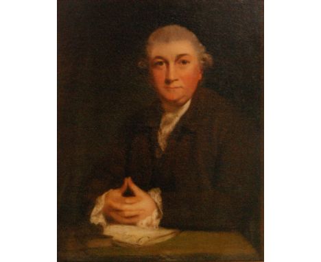AFTER SIR JOSHUA REYNOLDS,PRA (1723-1792) - Portrait of David Garrick, oil on canvas, bears label verso suggesting provenance