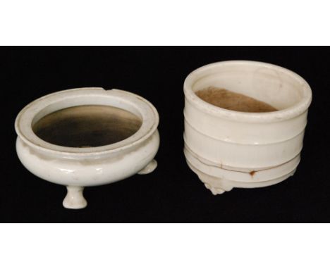 A Chinese Qing Dynasty 18th Century Blanc de Chine porcelain censer of shallow compressed circular form with an everted rim, 