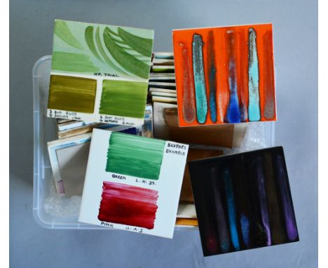 Assorted - A collection of glaze trial tiles to include Carter & Co examples and several believed to be contemporary Poole Po