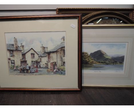 A Limited Edition print after Peter Annable, Fleetwith Pike, signed and a print, Hawkshead