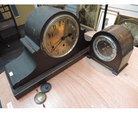 A early 20th Century napoleon mantel clock having German movement and a Smith's mantel clock
