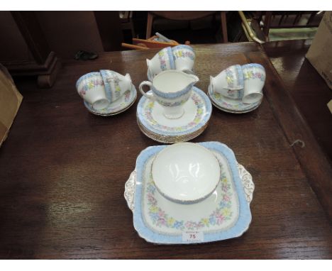 A Foley china floral part tea service 