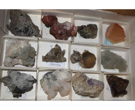 Natural History - Geology - a collection of rock and mineral specimens, comprising helvite in quartz, 7cm high, 7cm wide, Kar