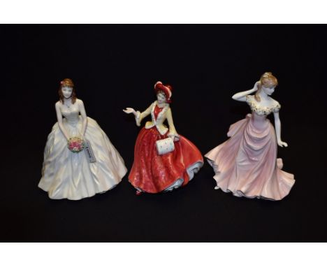 Figures - a Royal Worcester figure, A Day to Remember, 1998; a Coalport With This Ring limited edition 520/12500; a Royal Dou