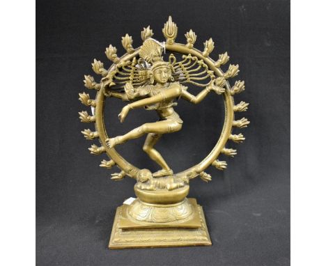 A brass cast Indian model of Shiva, the Circle of Life 