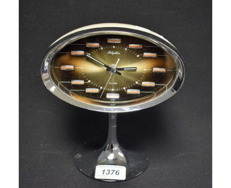 A Japanese 1960s/70s space age type Rhythm mantel alarm clock, A- NO.51141, 19cm high
