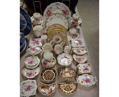 Royal Crown Derby - a posies pattern part tea set;  trinket dishes, bowls, vases, jugs, box and cover, etc qty;  other patter