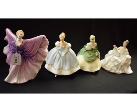 A Royal Doulton ceramic figure, Isadora HN2938; others, First Dance HN2803, Soiree HN2312 and My Love HN2339 (4)