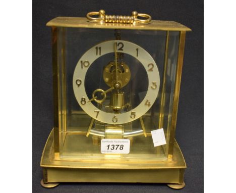 A German Kundo brass electronic mantel clock 