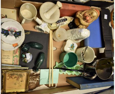 Boxes and Objects - a Shelley crested china Model of the Rock of Ages, Near Cheddar; others, howitzer, etc; a plaster model o