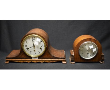 A Napolean hat mantel clock assorted chimes; another smaller (2) 