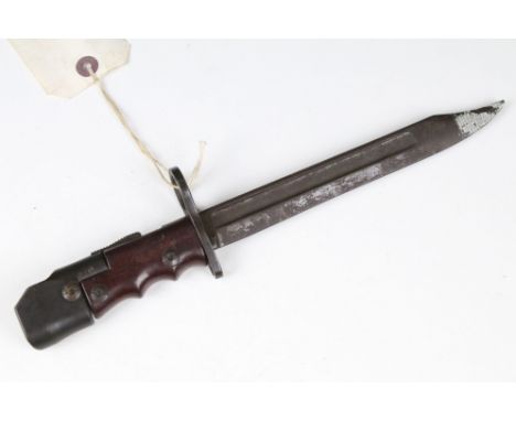 A British Lee Enfield No.7 bayonet with swivel mounting. 