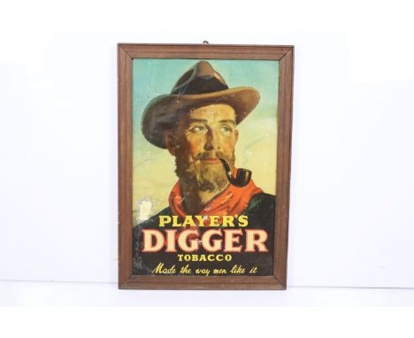 Player's Digger Tobacco 'Made the way men like it', painted tin, 71.5 x 47cm, framed