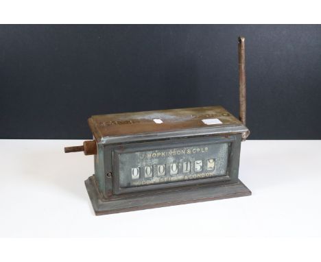 Early 20th Century J. Hopkinson &amp; Co Ltd Huddersfield &amp; London steam engine revolution counter, measures 25cm