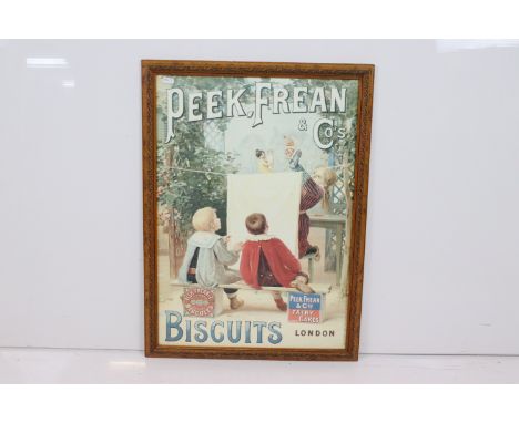 Vintage advertising Peek Frean &amp; Co Biscuits London poster, 58 x 41cm, framed and glazed