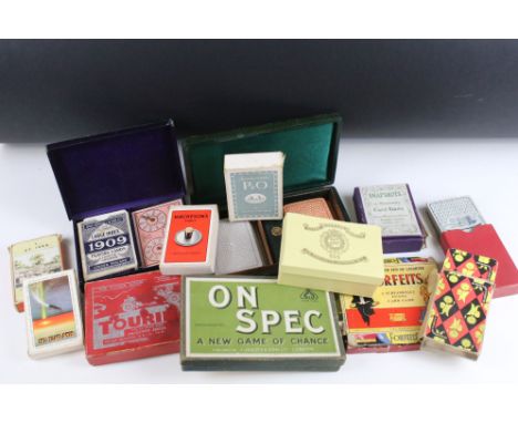 Vintage games and playing cards, including Bezique and Great Automobile card game 'Touring' and others