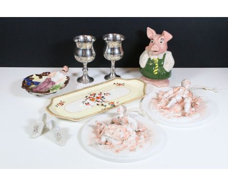 Collection of ceramics to include Wade Natwest Piggy, Crown Ducal Ware plate, Vion &amp; Baury Victoria Lady dish / wall plaq