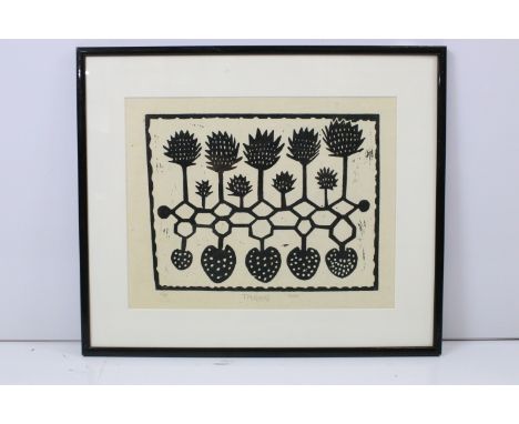 Thamae Setshogo (Motswana), Trees, limited edition lithograph, signed lower centre, titled lower right, numbered lower left 1