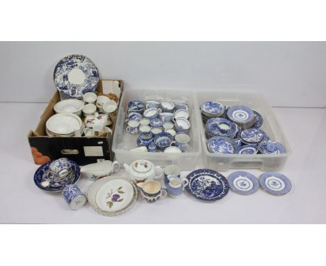 Group of Royal Worcester 'Evesham' pattern tableware together with a large collection of Blue and white Royal Crown Derby 'Mi