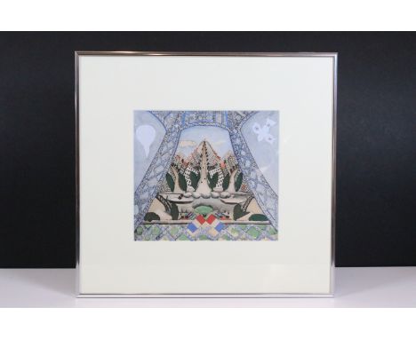 Jean Hugo (French, 1894 - 1984), Stage Design for 'The Brides of the Eiffel Tower', mixed media, inscribed with title and art