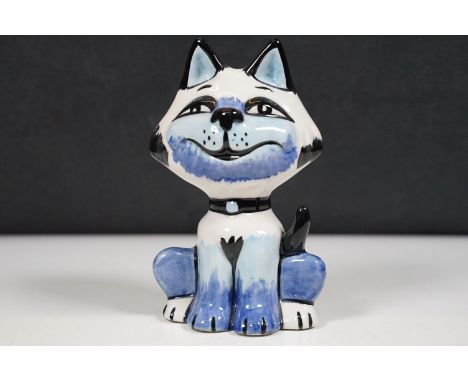 Lorna Bailey ceramic cat, signed to base, 14cm