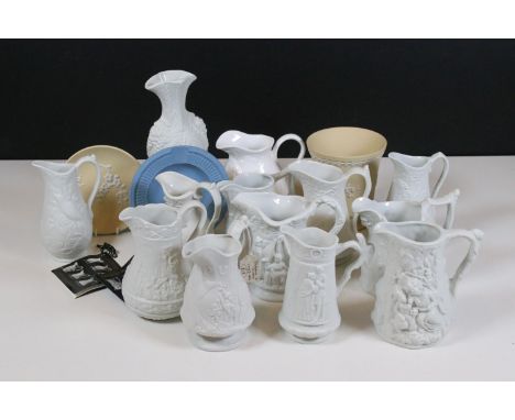 Group of Portmeirion porcelain 'British Heritage Collection' miniatures together with Wedgwood small plates, vase and a 'Stra
