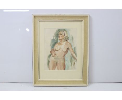 Stella Steyn (Irish, 1907 - 1987), study of a nude female, oil on board, studio logo stamped verso - from the artist's studio