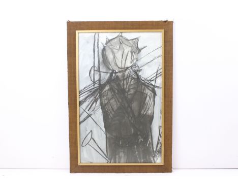 20th century figural surrealist study, pastel, inscribed verso Albert Irvin, 72 x 45cm, framed and glazed