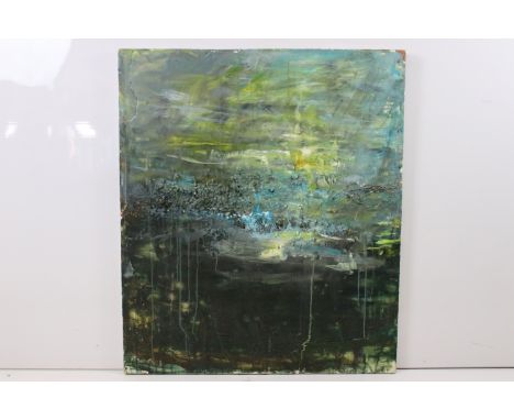 Attributed to D Smith, 20th century abstract sculpture study, heavily applied oil on board, 88.5 x 76cm