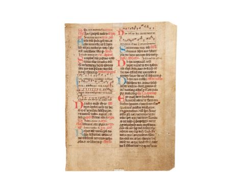 Leaf from a large and handsome Missal, in Latin, decorated manuscript on parchment [Germany, thirteenth century] Single leaf,