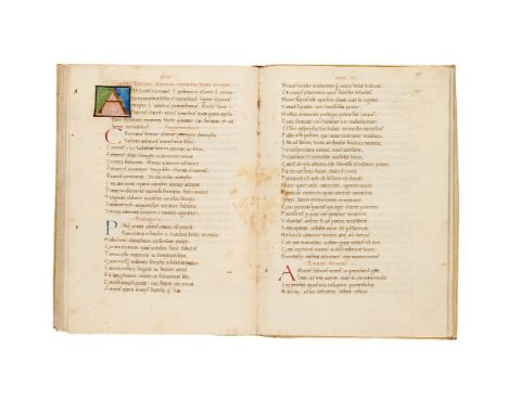 Ɵ Terence, Comoediae, in Latin, illuminated humanist manuscript on paper and parchment [Italy (probably Florence), dated 4 Ap