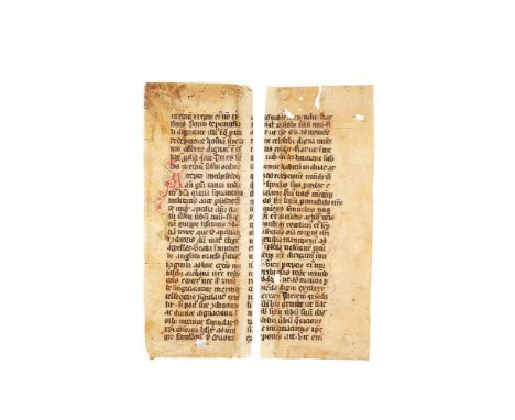 Leaf from a copy of a Homiliary with a text ascribed to Bede, in Latin, decorated manuscript on parchment [probably England, 