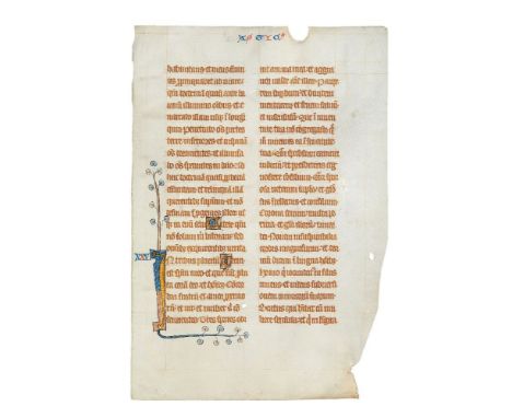 Leaf from the ‘Bohun Bible’, a monolithic Lectern Bible, manuscript in Latin on parchment [England (East Anglia, perhaps Camb