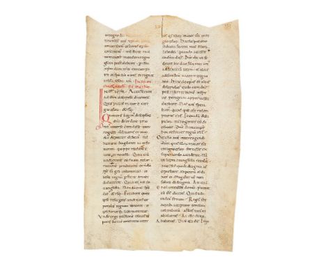 Leaf from a lectionary, with readings for the feast of St. Michael the Archangel, in Latin, manuscript on parchment [Italy, m