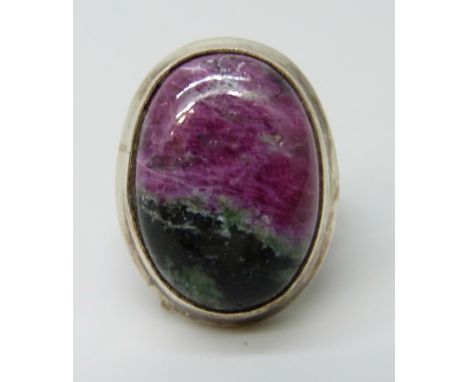 A ruby zoisite silver ring, L, 10g