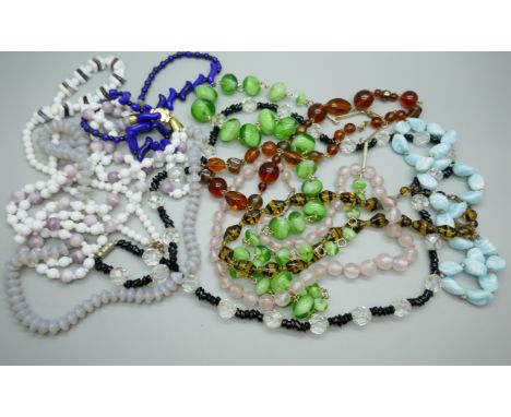 A collection of vintage necklaces 