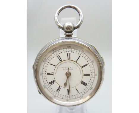 A silver cased Fattorini &amp; Sons Chronometer pocket watch, Birmingham 1888