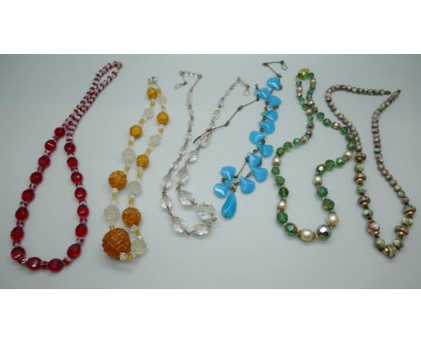 A collection of vintage necklaces 
