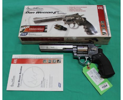 A Dan Wesson 6" revolver .177 cal CO2 powered with rifled barrel, in original box 'as new', as a post 1939 air weapon the res