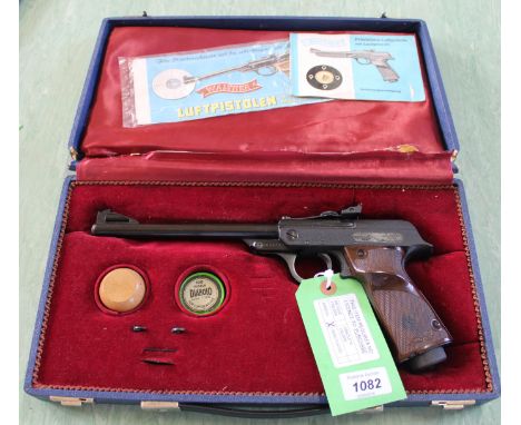 A Walther LP model 53 .177 cal air pistol, in overall excellent condition complete in luxury fitted case, with paperwork, as 